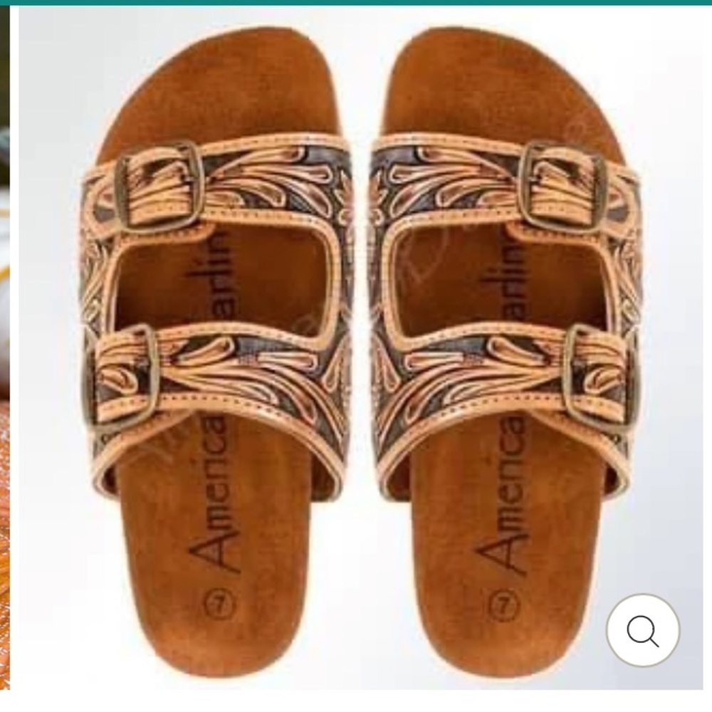 American Darlin Tooled Western Sandal